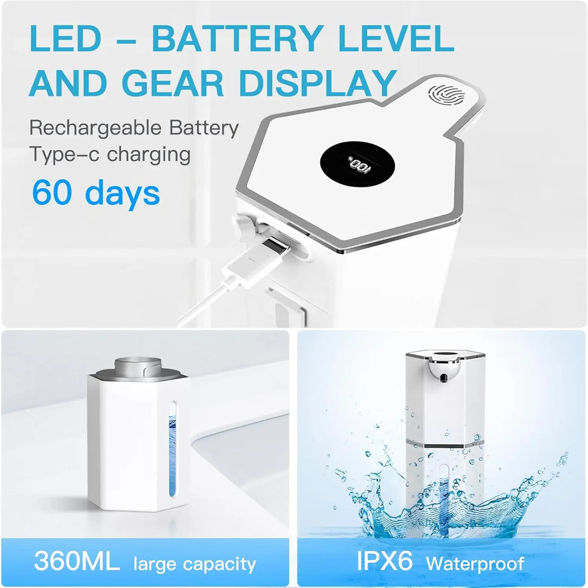 PureFoam Touchless Wall Soap Dispenser | Rechargeable Automatic Dispenser
