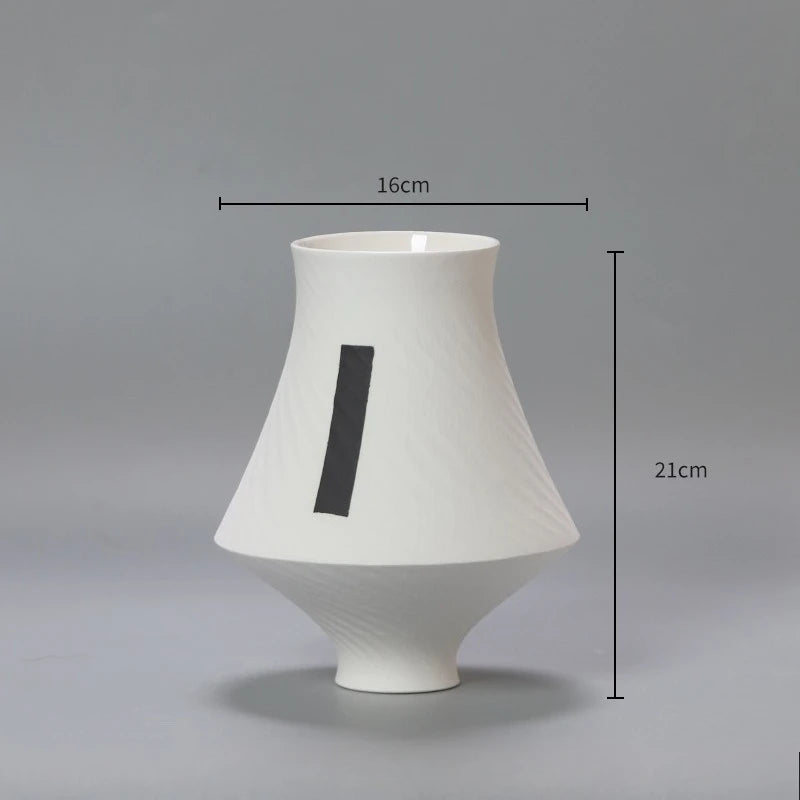 Swirl Minimal Ceramic Vase | Modern White Sculptural Vase