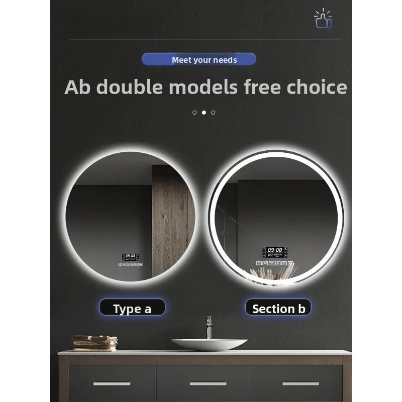 HaloGlow Round LED Bathroom Mirror | Anti-Fog Touch Vanity Mirror