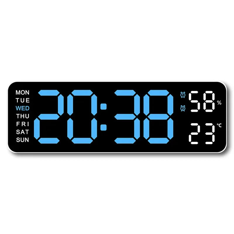 TempMate Digital Wall Clock | 9 Inch LED with Temp & Humidity