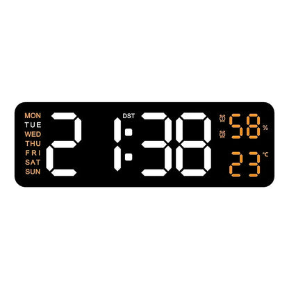 TempMate Digital Wall Clock | 9 Inch LED with Temp & Humidity