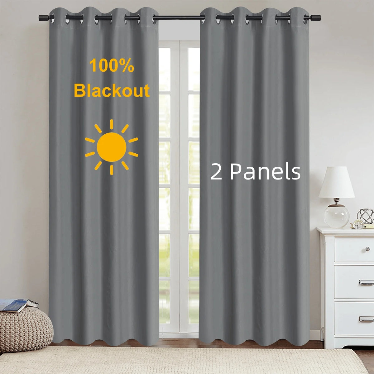 Serene Blackout Curtains | Set of 2 Room Darkening Panels