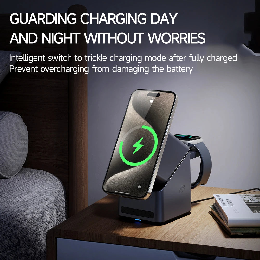 TriCharge 3-in-1 Magnetic Wireless Charger | Foldable Charging Station