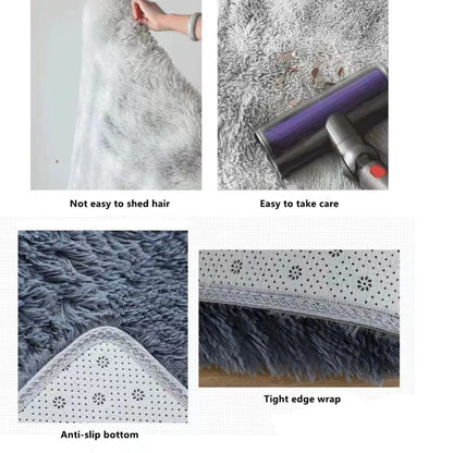 Cloud Tie-Dye Shag Rug | Fluffy Non-Slip Bedroom Rug