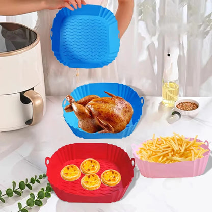 CrispNest Silicone Tray | Reusable Square Air Fryer Liner