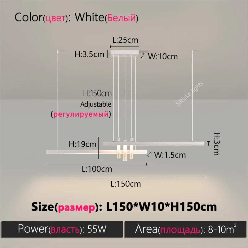 Linea Linear LED Pendant | Long Minimalist Kitchen Island Light