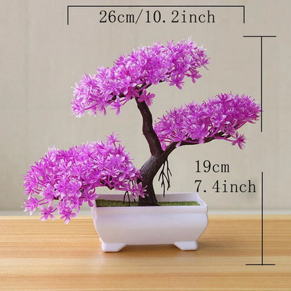 Petal Pot Bonsai | Artificial Mini Tree in Pot, Table Decor