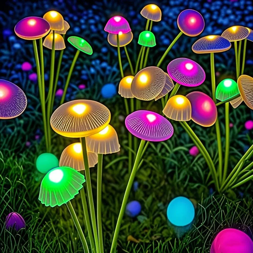 Mushroom Glow Solar Lights | Jellyfish Garden Stakes