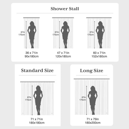Fernleaf Shower Curtain | Clear Leaf Print PEVA Liner