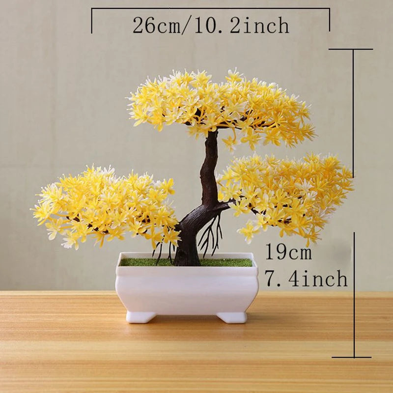 Petal Pot Bonsai | Artificial Mini Tree in Pot, Table Decor
