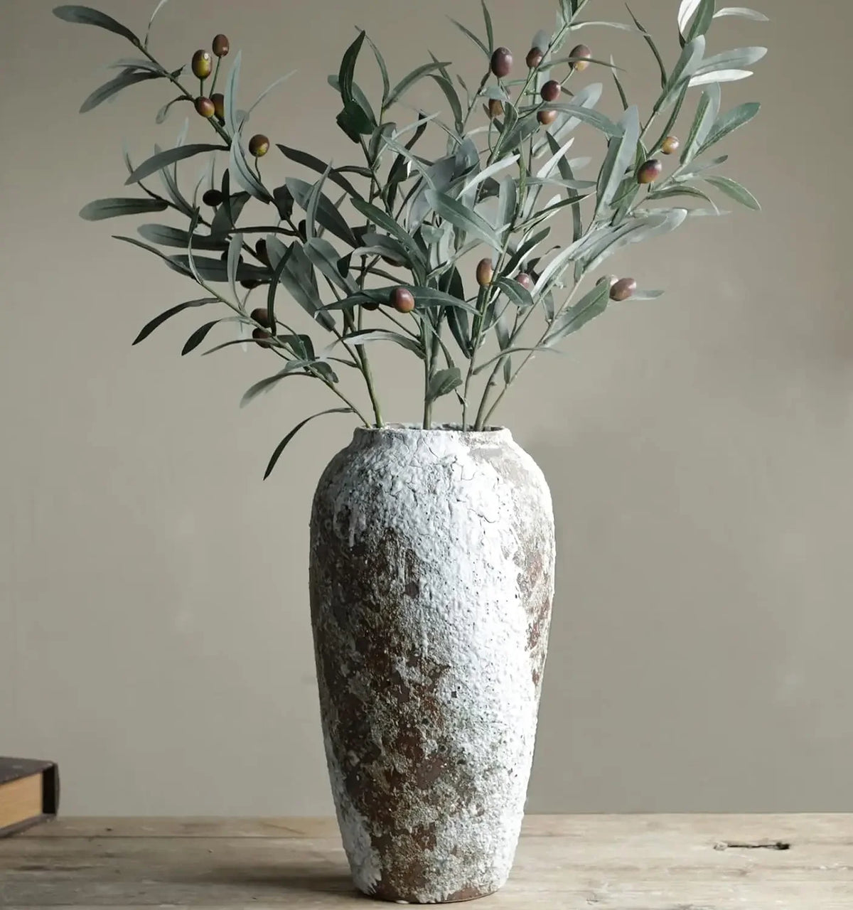 Terra Rustic Ceramic Vase | Hand-Finished Stoneware Floor Vase