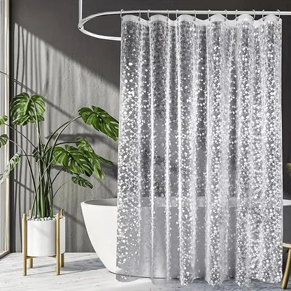 Pebble Clear Shower Liner | 3D PEVA Weighted Curtain