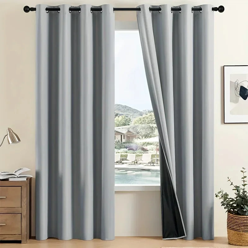 Serene Blackout Curtains | Set of 2 Room Darkening Panels