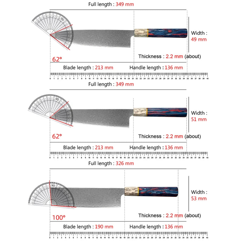 Forged Damascus Chef Knife | Patterned Steel Kitchen Knife with Wood Handle