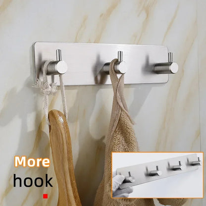 Steel Line Adhesive Hooks | Rustproof Towel & Robe Rail