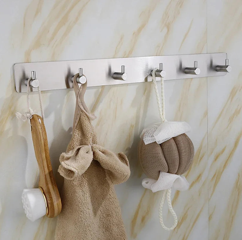 Steel Line Adhesive Hooks | Rustproof Towel & Robe Rail