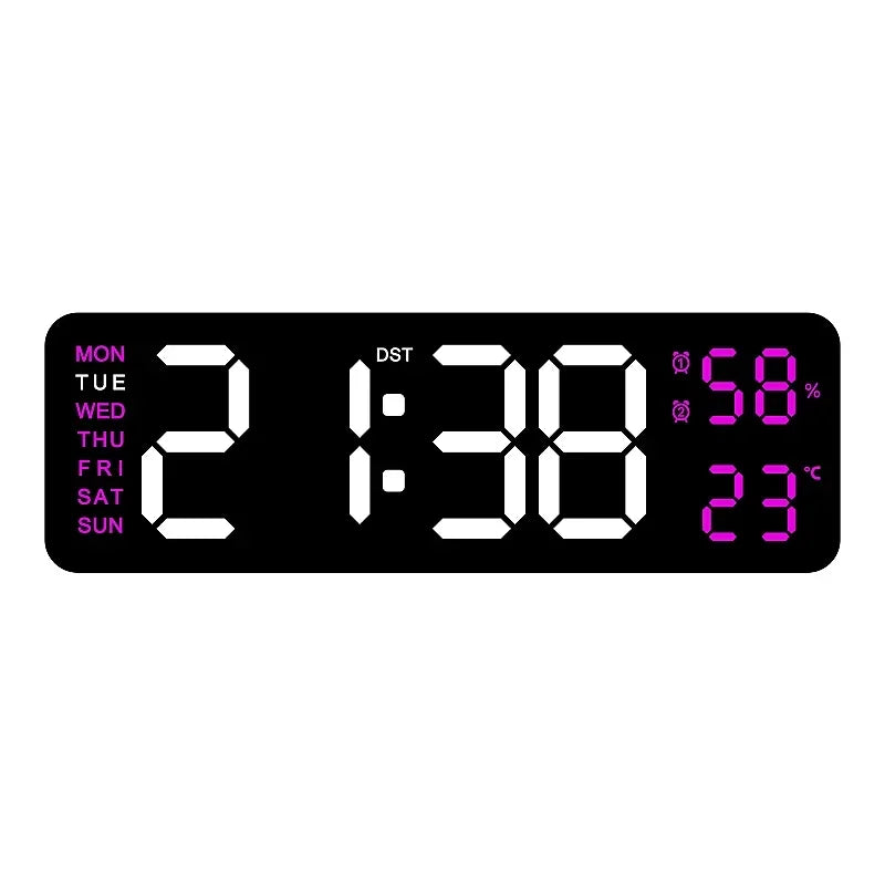 TempMate Digital Wall Clock | 9 Inch LED with Temp & Humidity