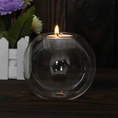 Luna Glass Candle Holder | European Style Centrepiece