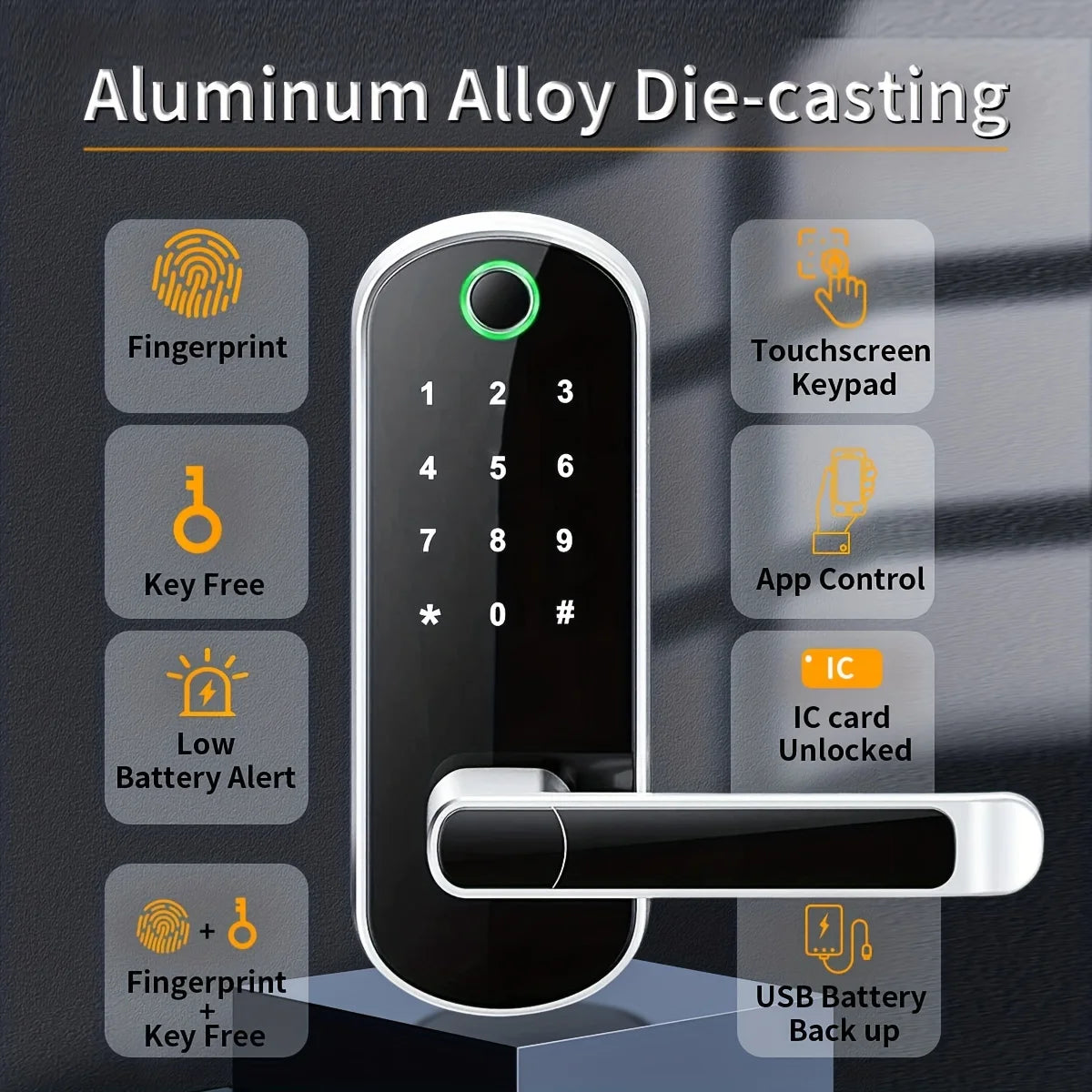 KeyLess Smart Fingerprint Door Lock | WiFi Keypad Lever Lock