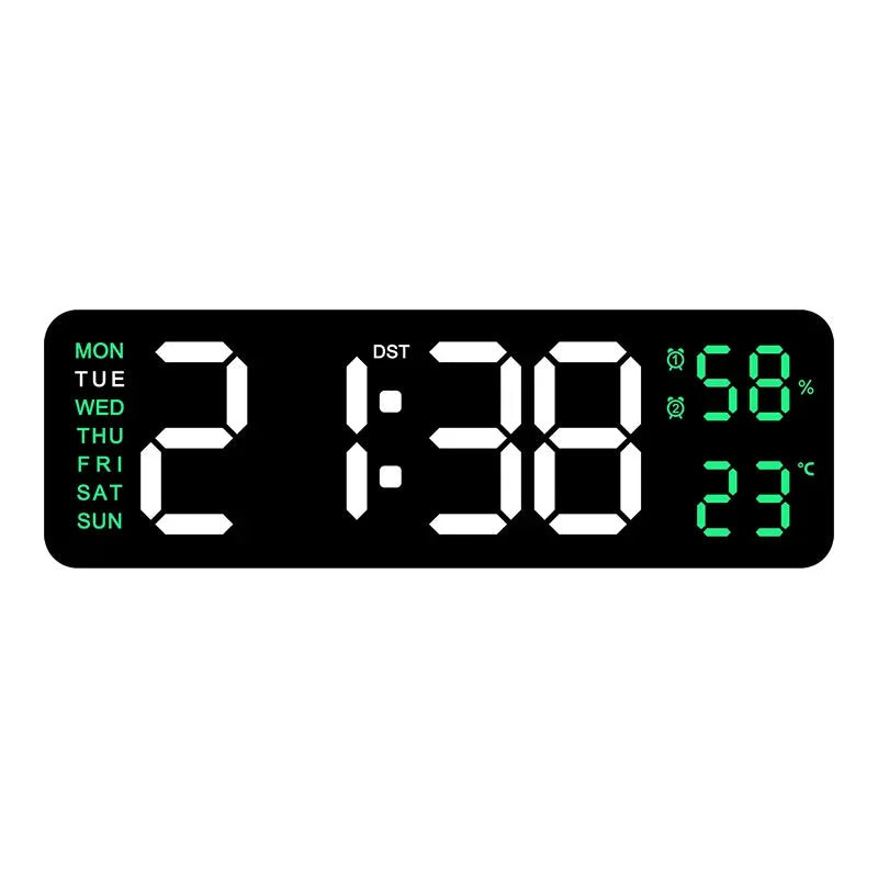 TempMate Digital Wall Clock | 9 Inch LED with Temp & Humidity