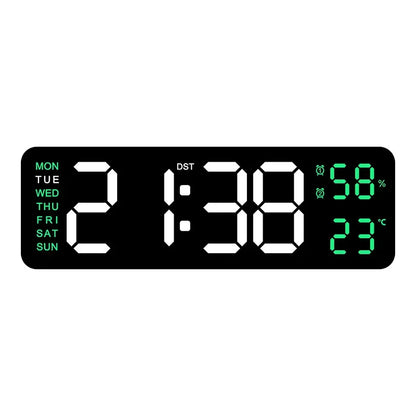 TempMate Digital Wall Clock | 9 Inch LED with Temp & Humidity