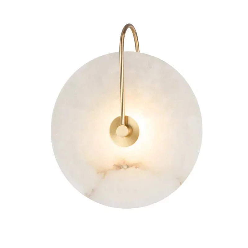 Lunar Marble Wall Light | Round LED Wall Lamp in Black or Gold