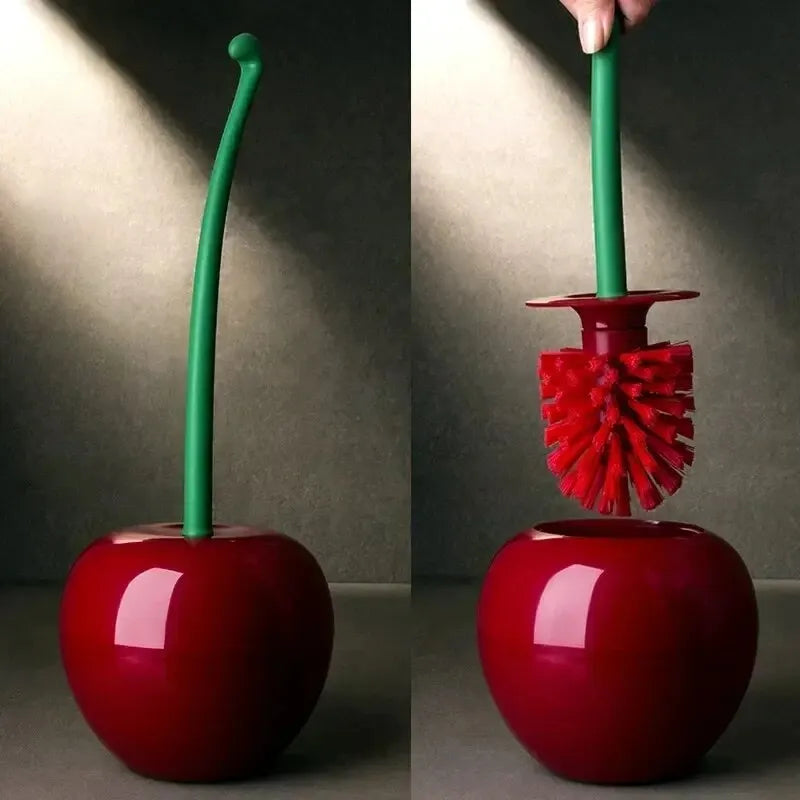 Cherry Pop Toilet Brush Set | Cute Bathroom Brush & Holder