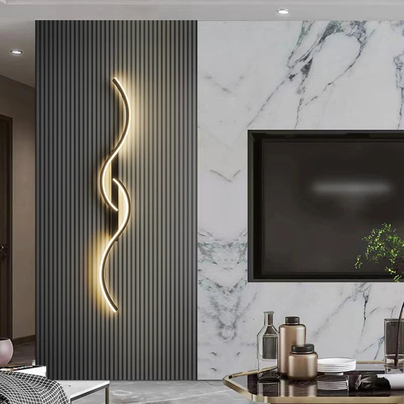 Ripple LED Wall Sconce | Wavy Minimalist Bedside Wall Light