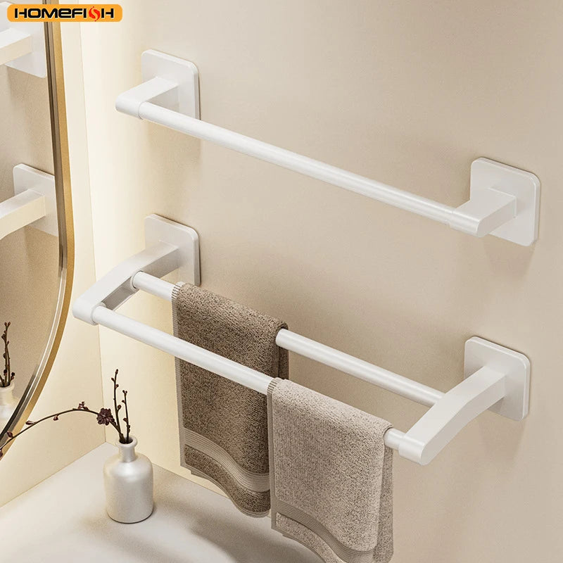 NoDrill Towel Rail | Punch-Free Wall Bar, 30 or 40cm