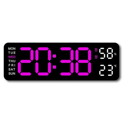 TempMate Digital Wall Clock | 9 Inch LED with Temp & Humidity