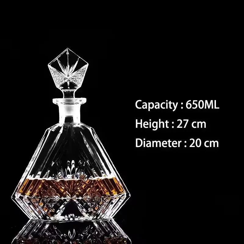 Crystal Cut Whisky Decanter | Lead-Free Glass Spirits Decanter