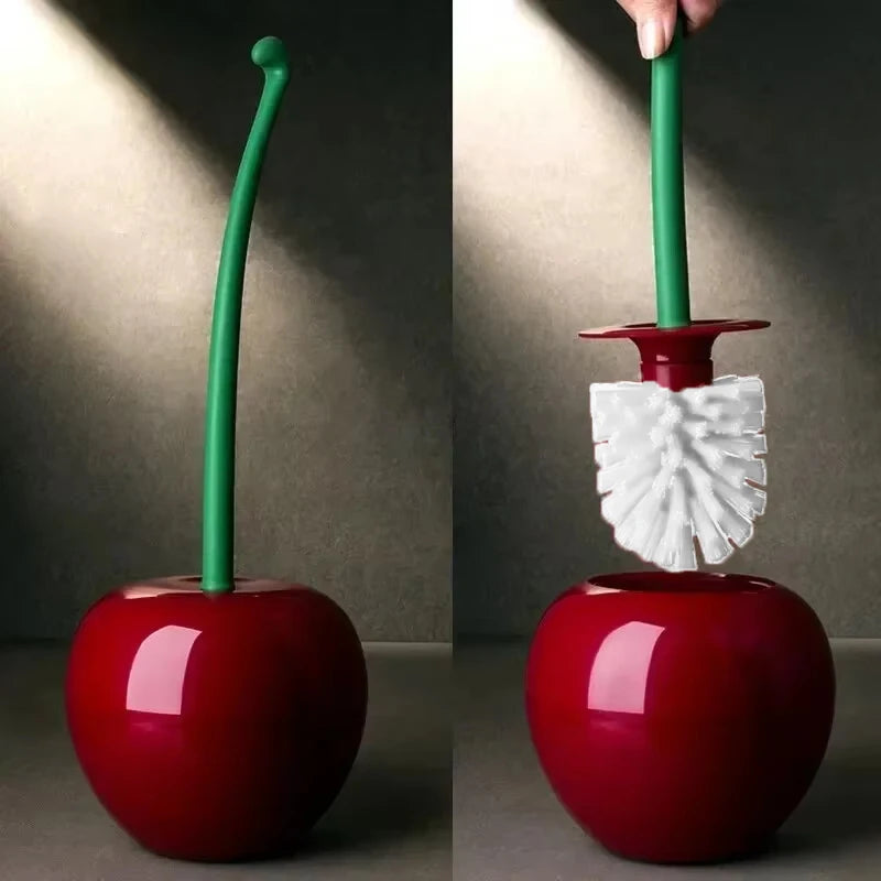 Cherry Pop Toilet Brush Set | Cute Bathroom Brush & Holder