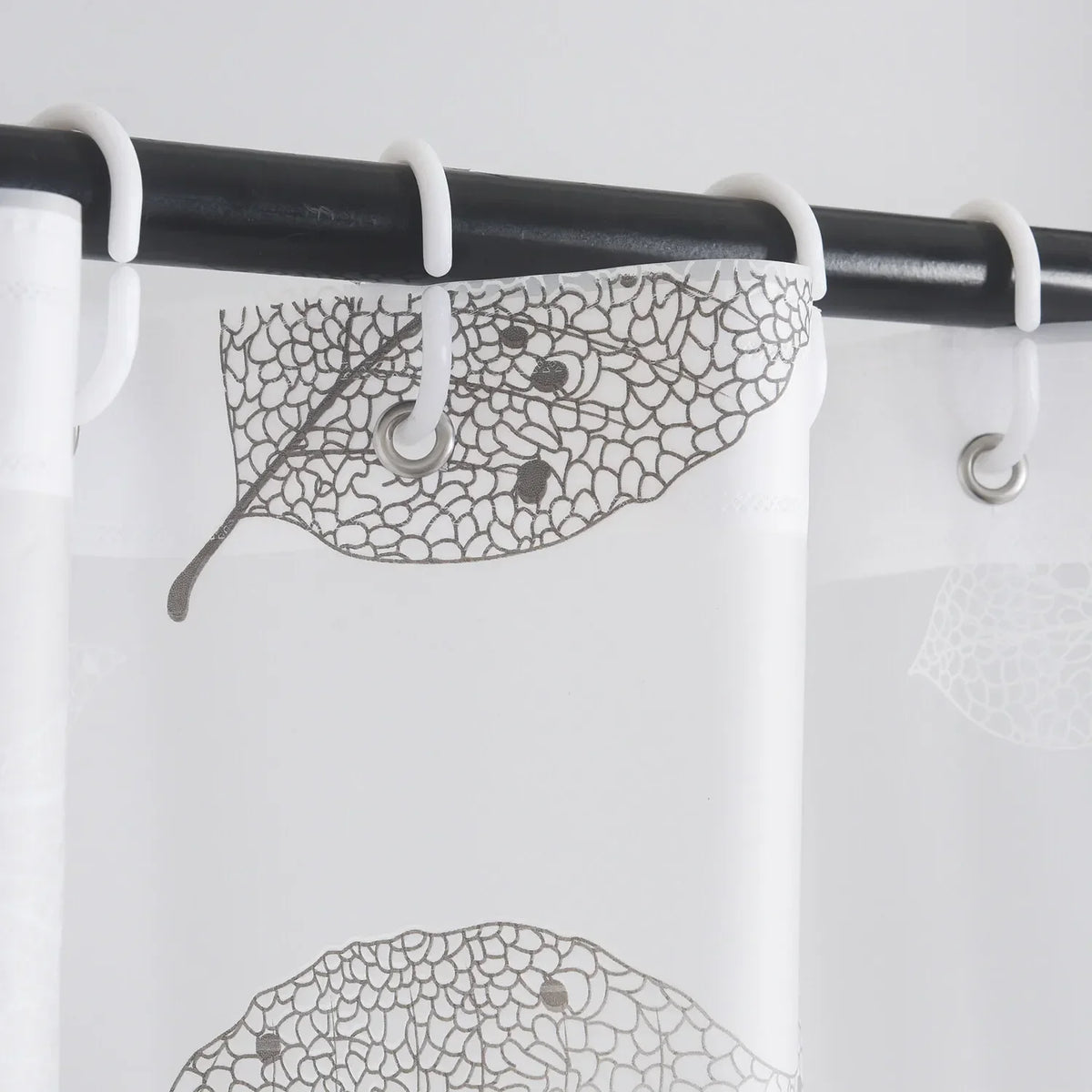 Fernleaf Shower Curtain | Clear Leaf Print PEVA Liner