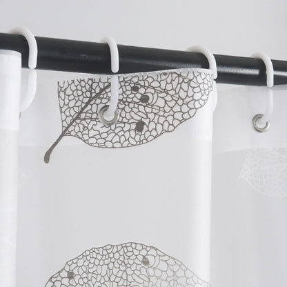Fernleaf Shower Curtain | Clear Leaf Print PEVA Liner