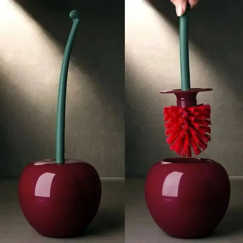Cherry Pop Toilet Brush Set | Cute Bathroom Brush & Holder