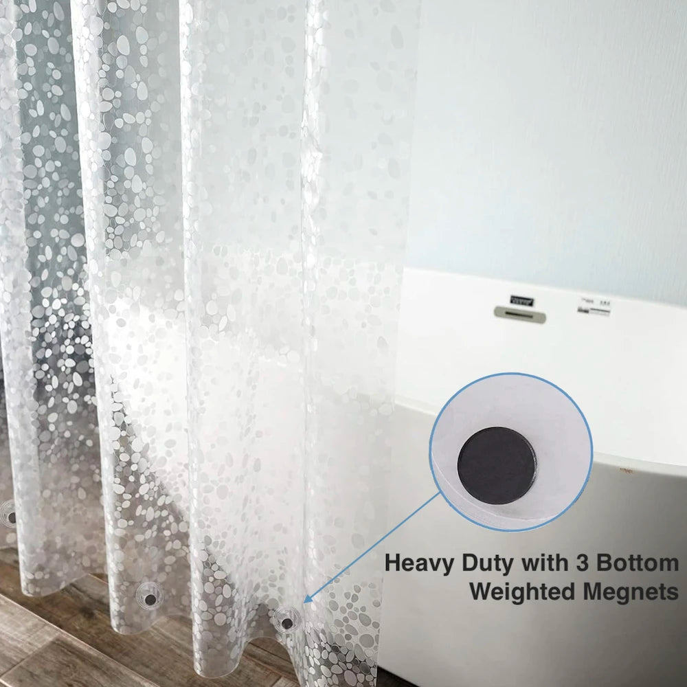 Pebble Clear Shower Liner | 3D PEVA Weighted Curtain