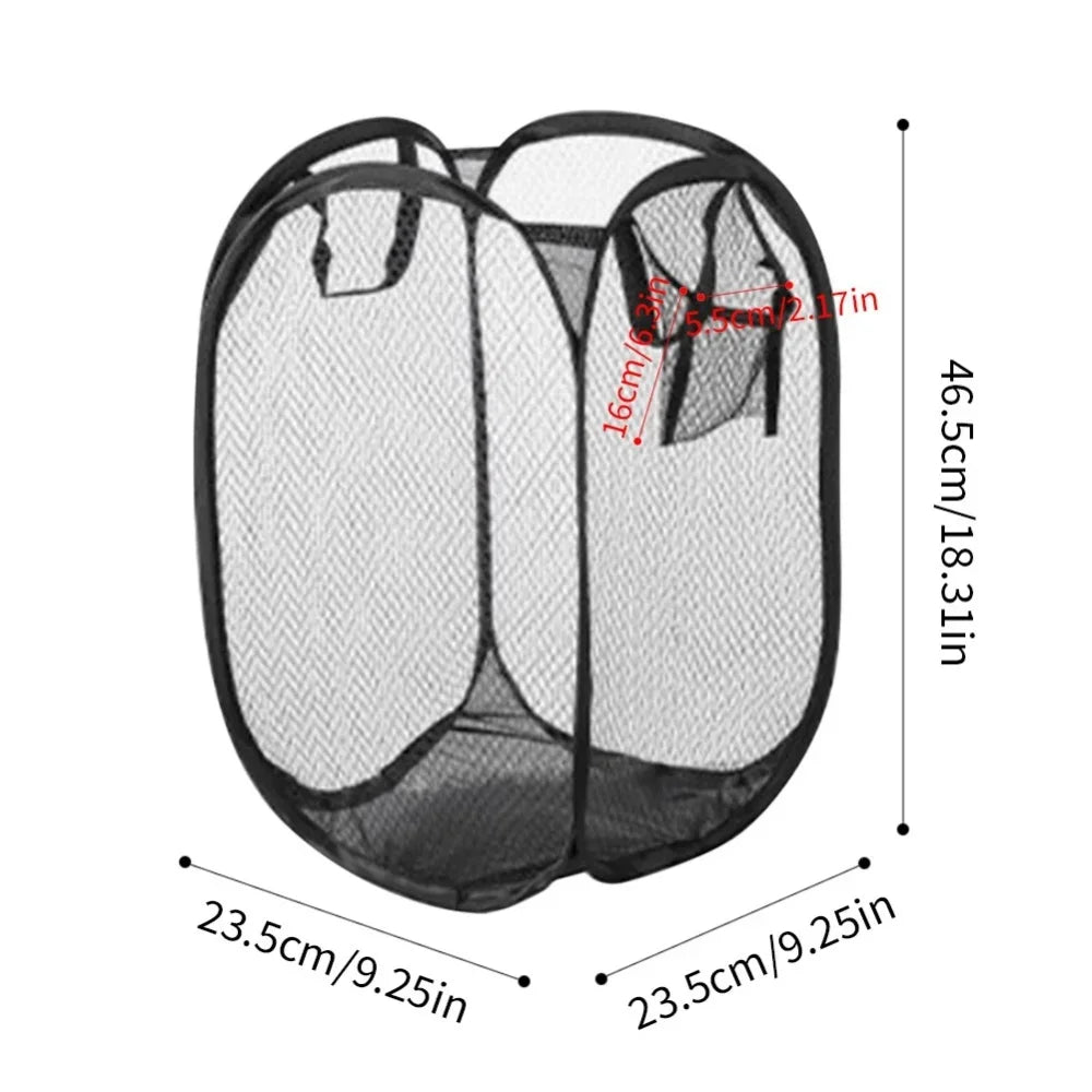 PopGo Mesh Laundry Hamper | Collapsible Breathable Basket