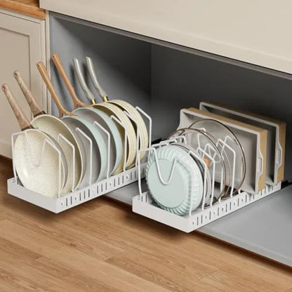 Glide-Out Pot & Lid Organiser | Sliding Cabinet Rack