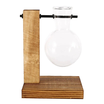 Arbor Bulb Vase | Glass Propagation Station with Wood Stand