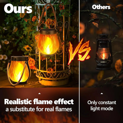 Ember Solar Flame Lantern | Flickering Hanging Garden Light