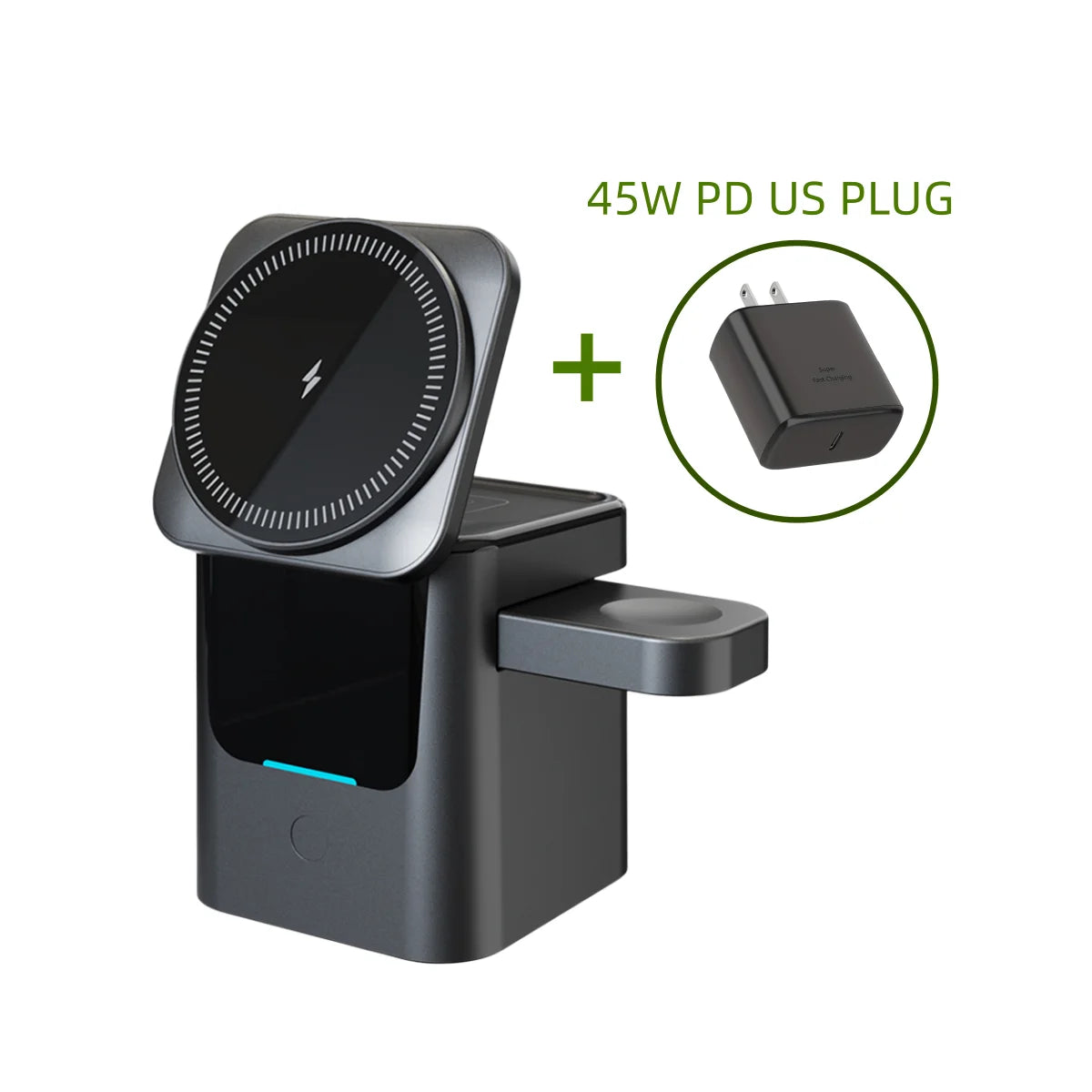 TriCharge 3-in-1 Magnetic Wireless Charger | Foldable Charging Station