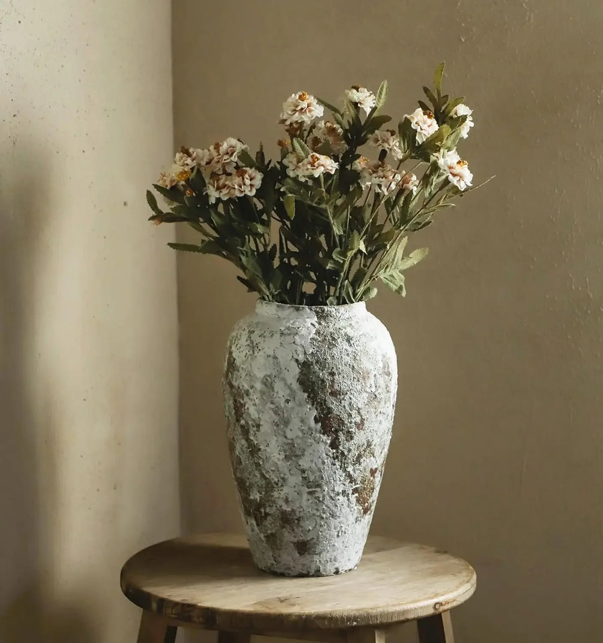 Terra Rustic Ceramic Vase | Hand-Finished Stoneware Floor Vase