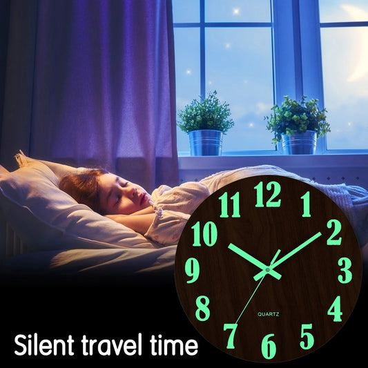 Nordic Glow Wall Clock | Silent Luminous Wooden Clock