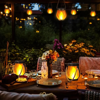 Ember Solar Flame Lantern | Flickering Hanging Garden Light