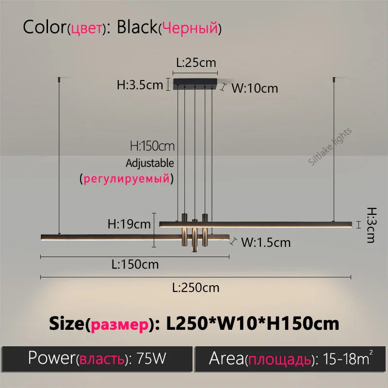 Linea Linear LED Pendant | Long Minimalist Kitchen Island Light