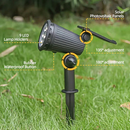 Prism Solar Spotlights | 9 LED RGB Landscape Lights