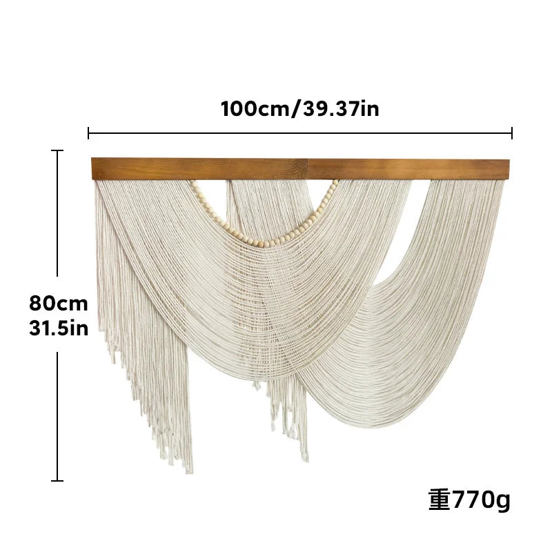 Cascade Macrame Wall Hanging | Large Boho Woven Tapestry 100 × 80 cm