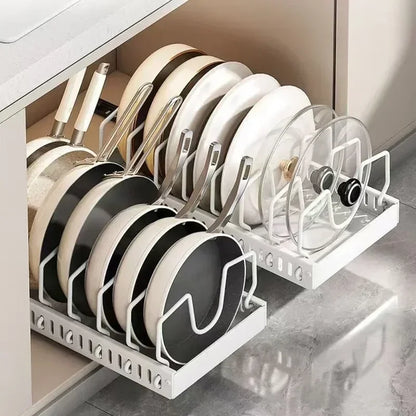 Glide-Out Pot & Lid Organiser | Sliding Cabinet Rack