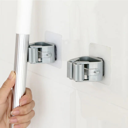GripHook Mop & Broom Holder | Adhesive Wall Organiser