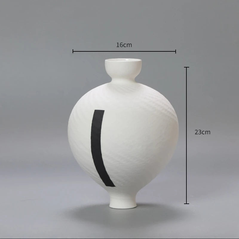 Swirl Minimal Ceramic Vase | Modern White Sculptural Vase